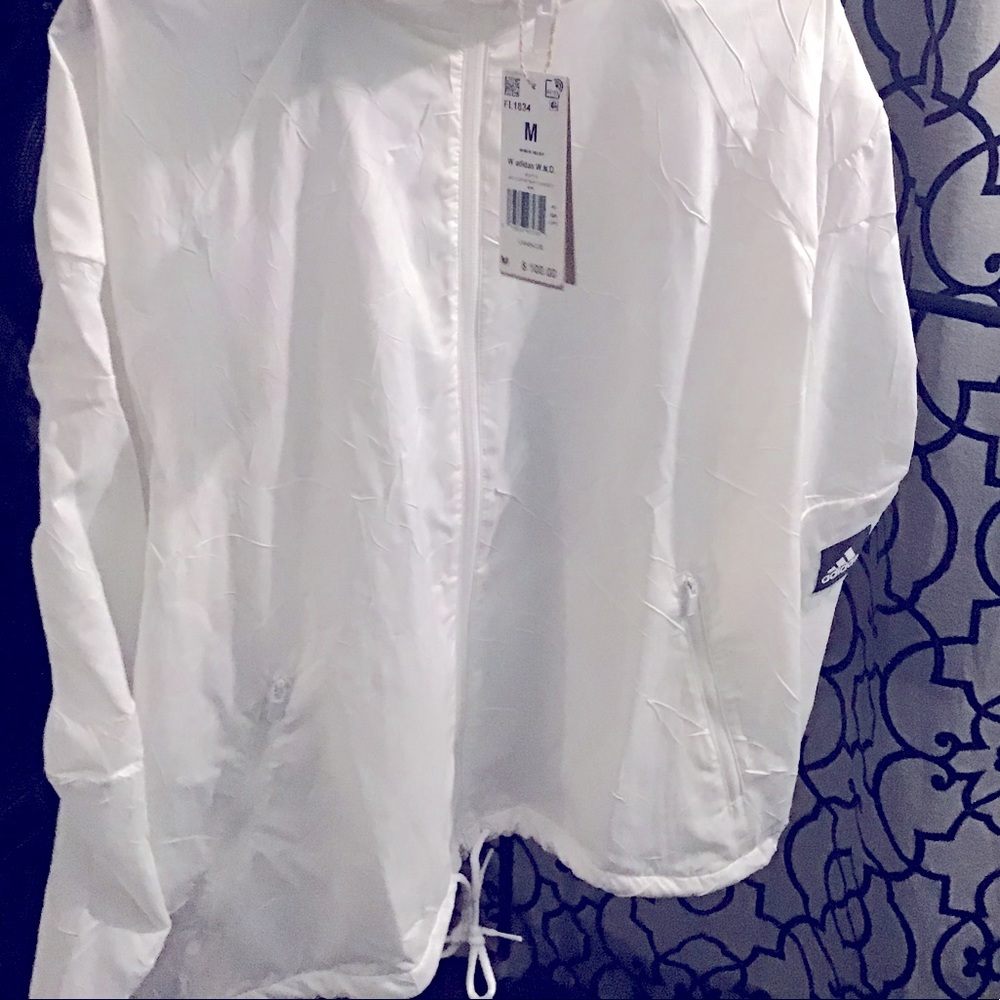 Brand New Adidas All White Modern Windbreaker. - Picture 2 of 4